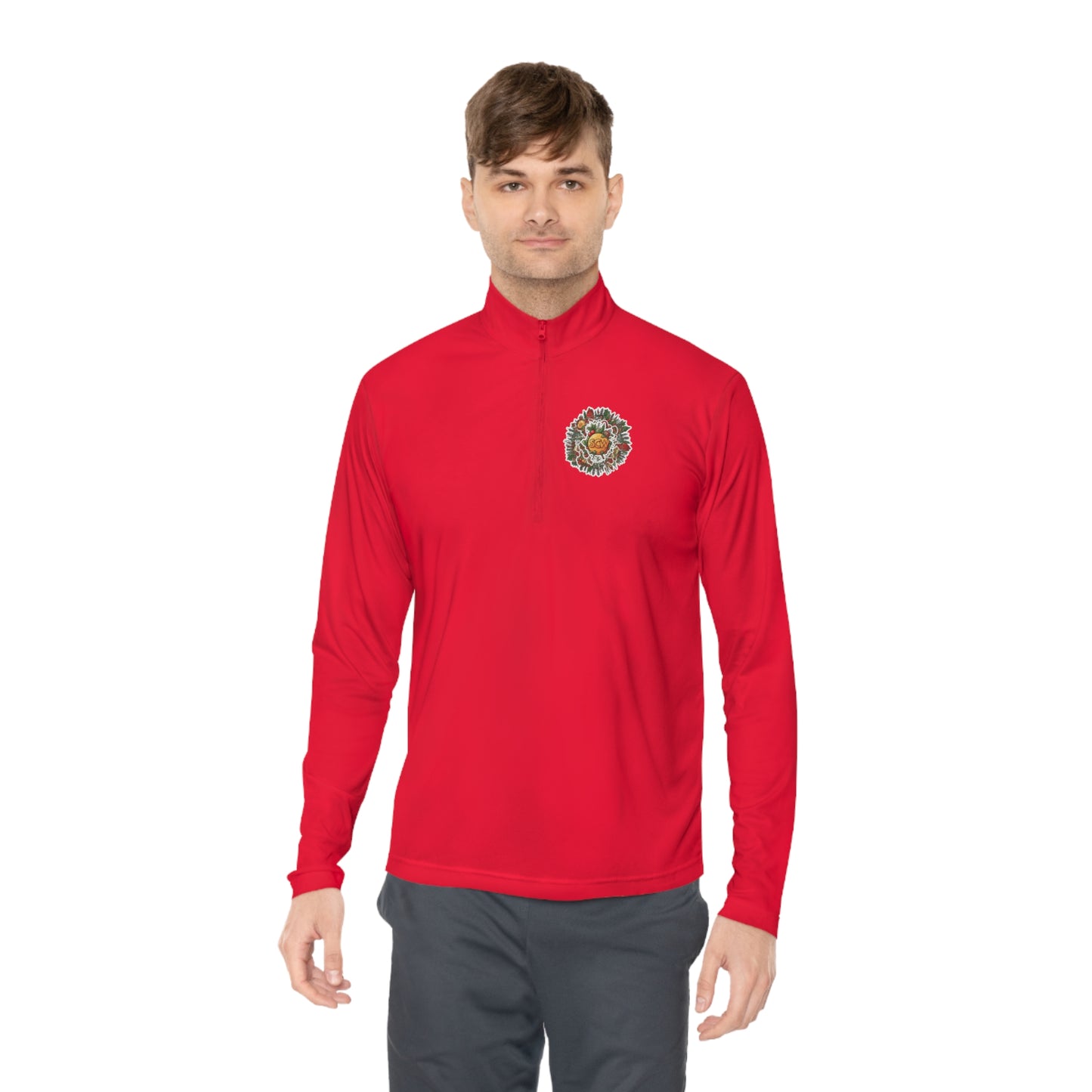 Quarter-Zip Pullover Festive Mistletoe