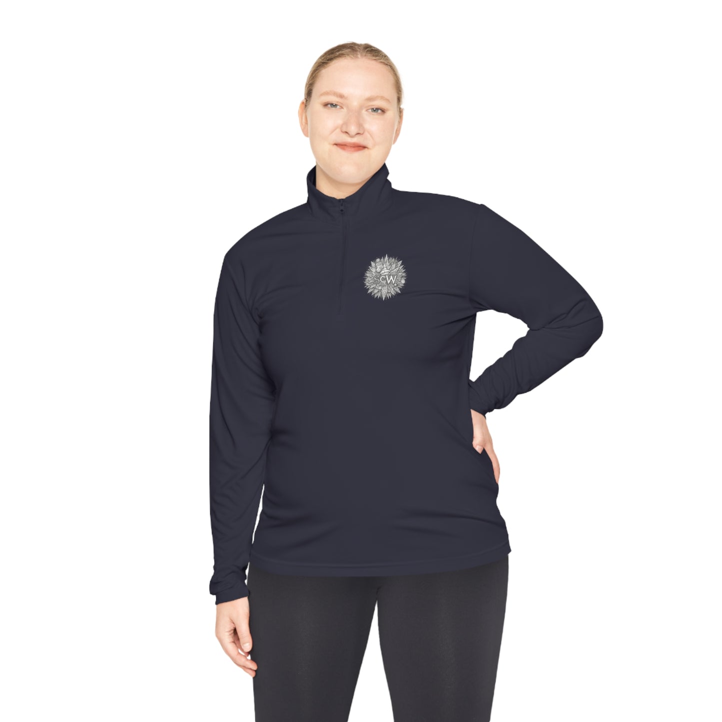 Quarter-Zip Pullover Festive B&W