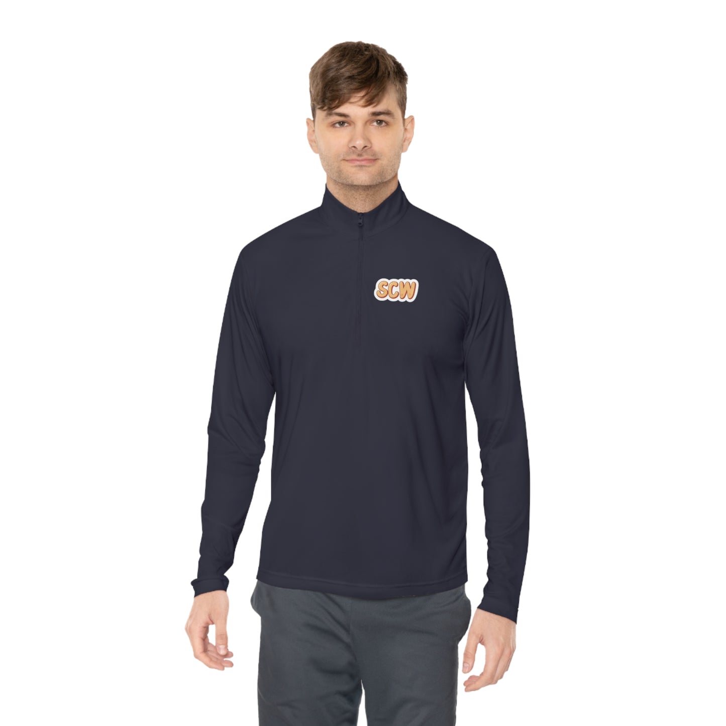 "Stickered" Quarter-Zip Pullover