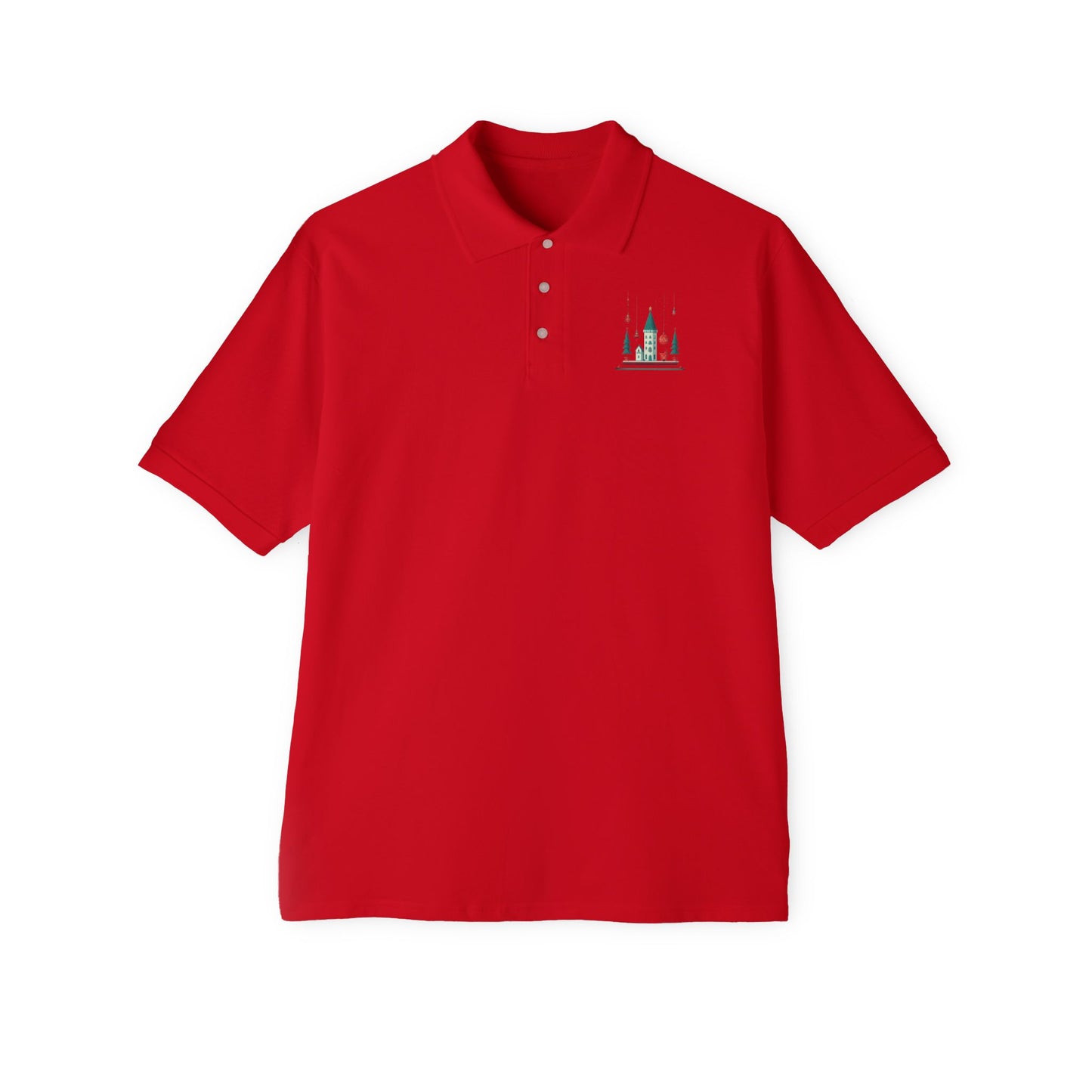 Men's Piqué Polo Festive Castle