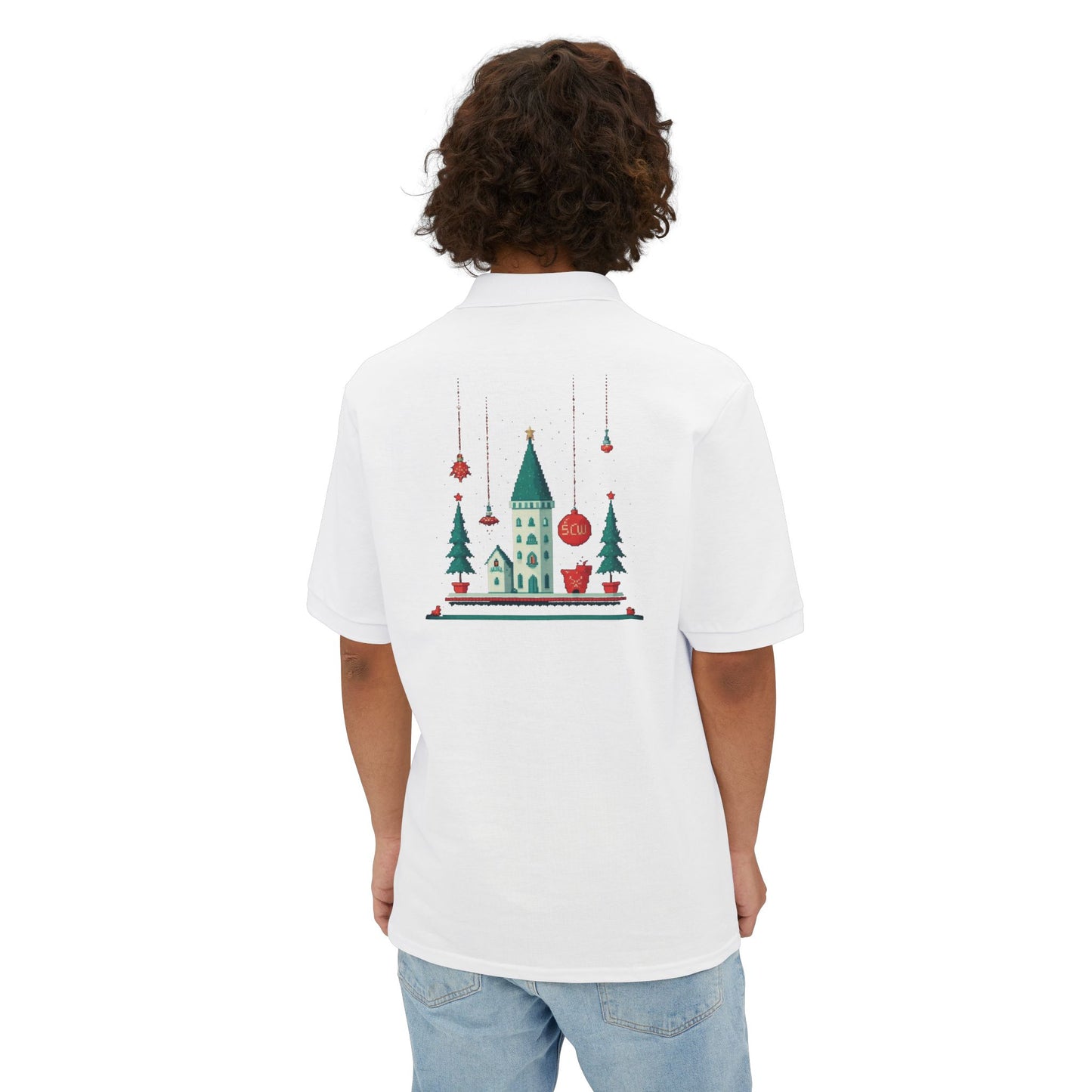 Men's Piqué Polo Festive Castle