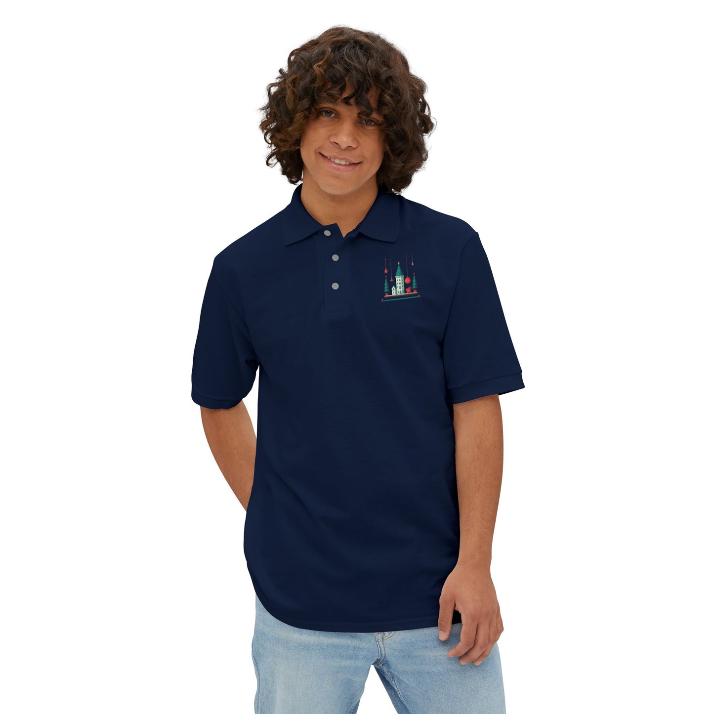 Men's Piqué Polo Festive Castle