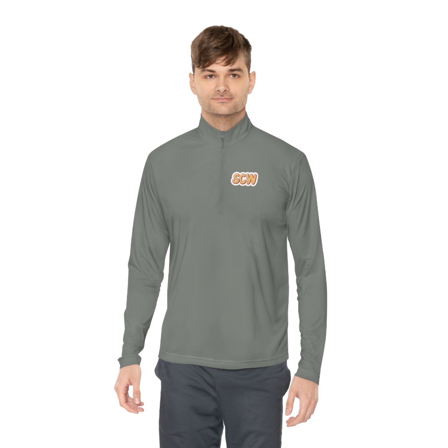 "Stickered" Quarter-Zip Pullover