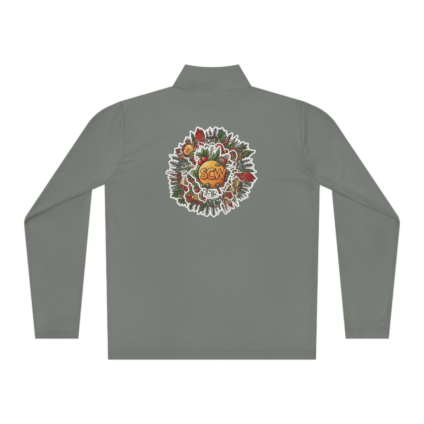 Quarter-Zip Pullover Festive Mistletoe