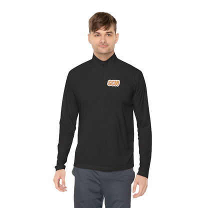 "Stickered" Quarter-Zip Pullover