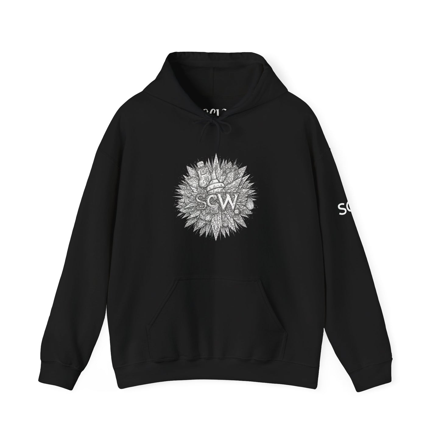 Hooded Sweatshirt Festive B&W