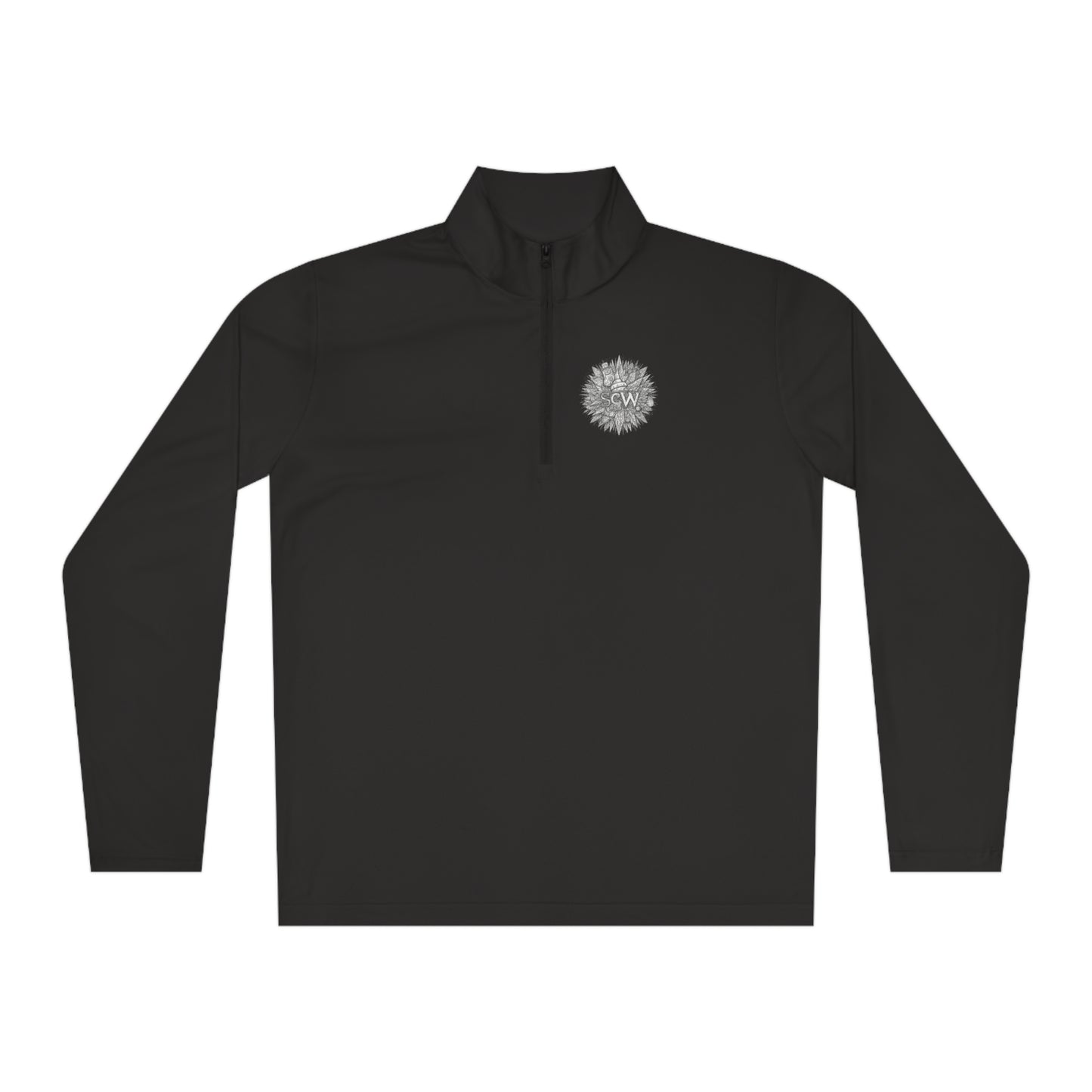 Quarter-Zip Pullover Festive B&W