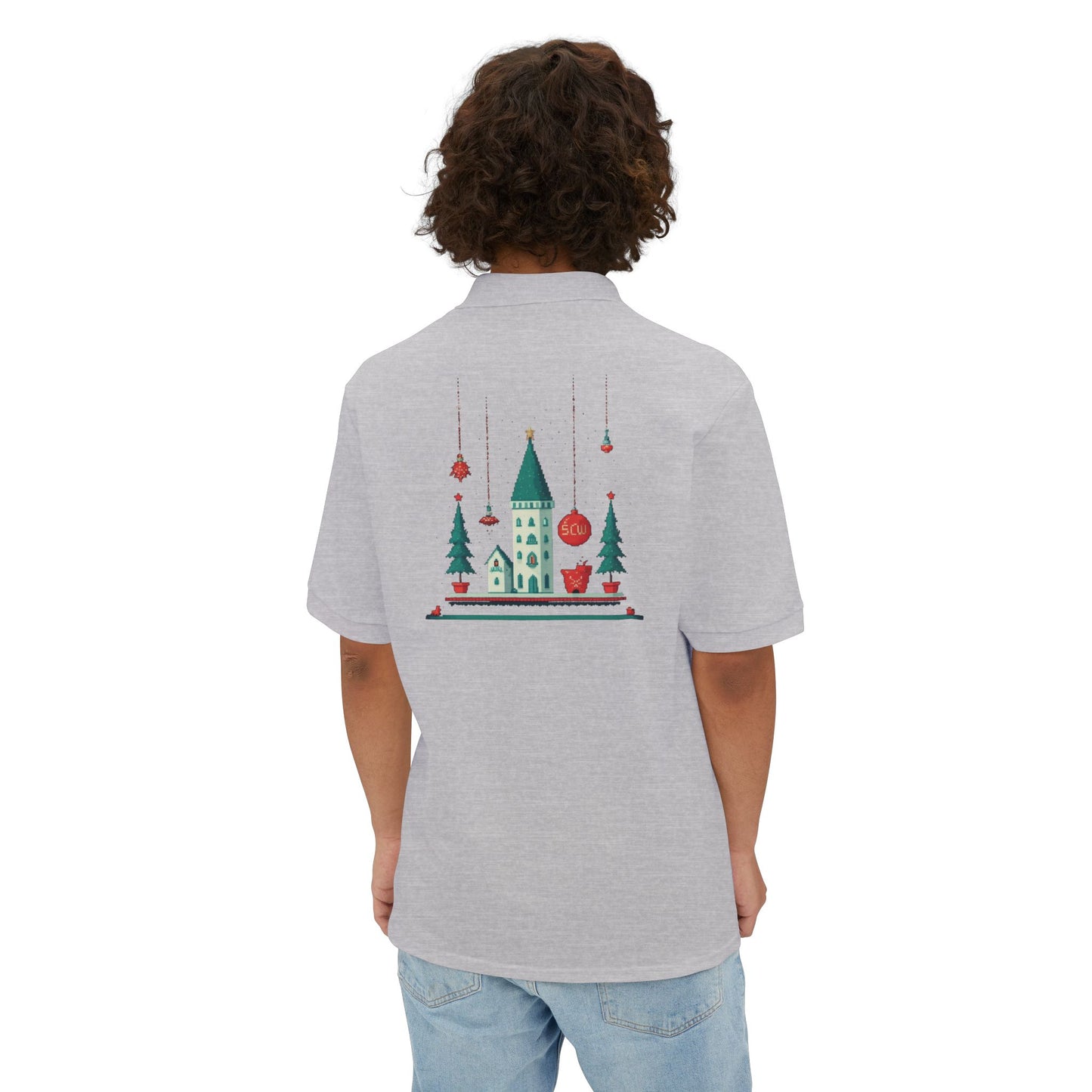 Men's Piqué Polo Festive Castle