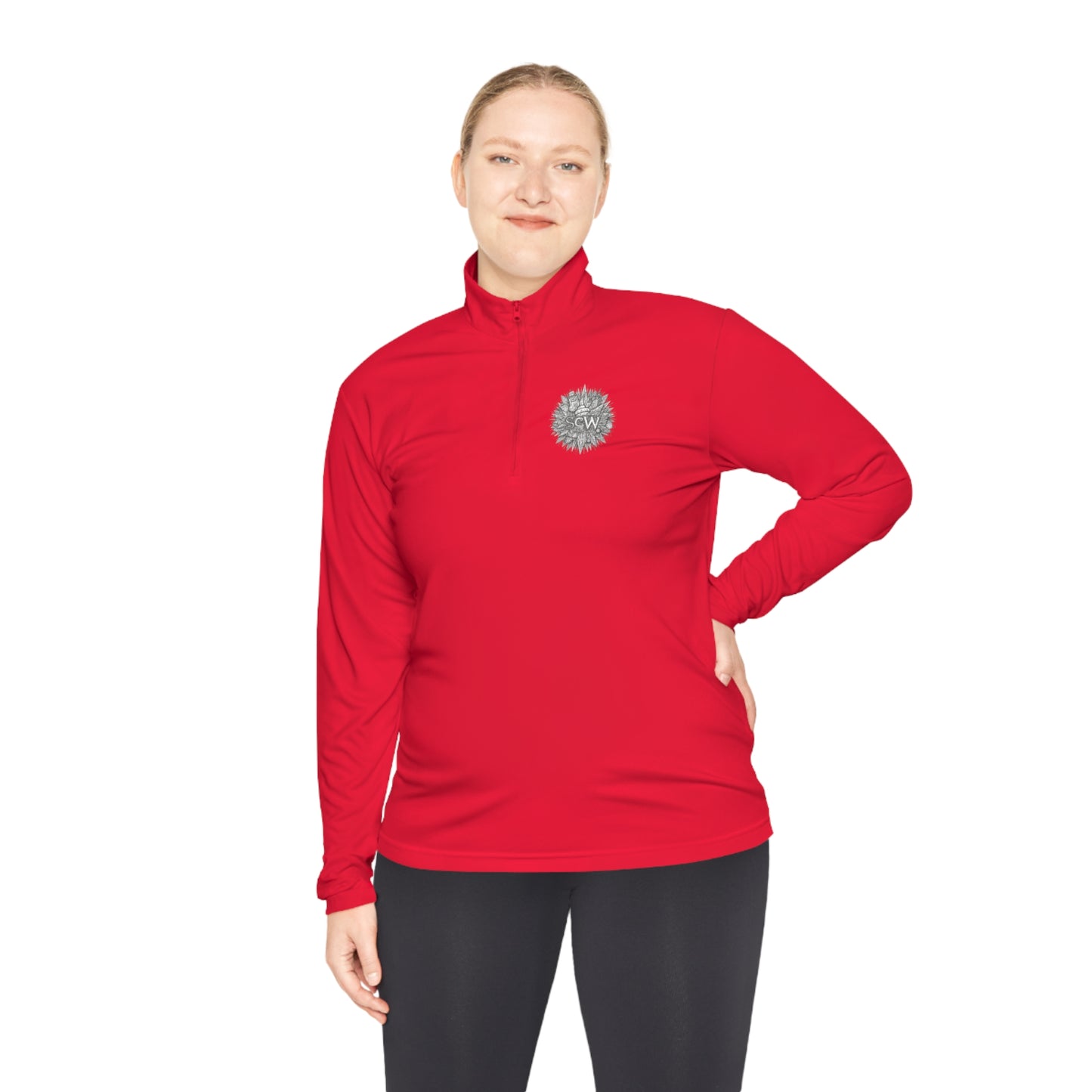 Quarter-Zip Pullover Festive B&W