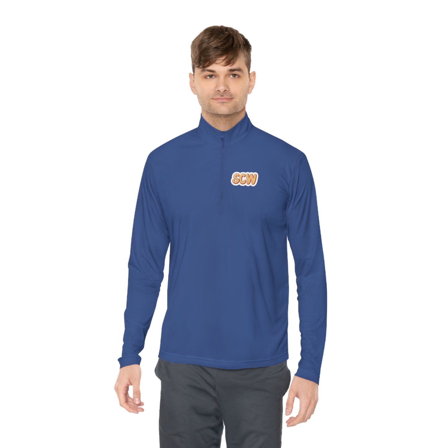 "Stickered" Quarter-Zip Pullover